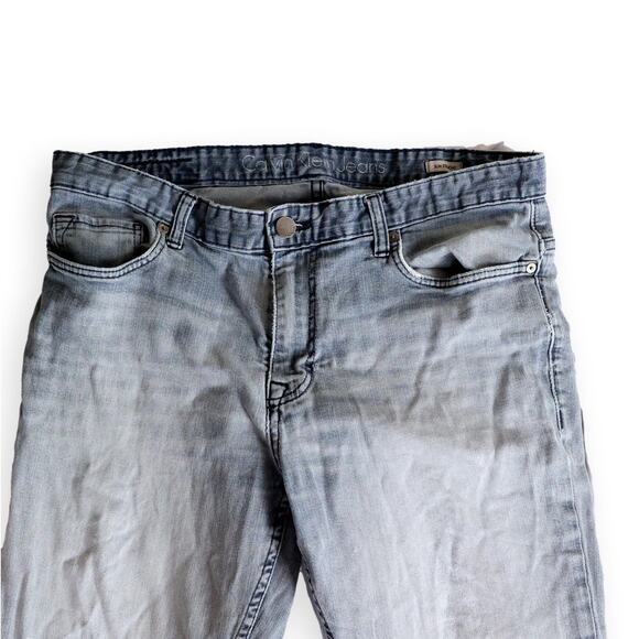 Calvin Klein Gray Mens Slim Straight Denim Jeans 36x32 - Picture 1 of 5